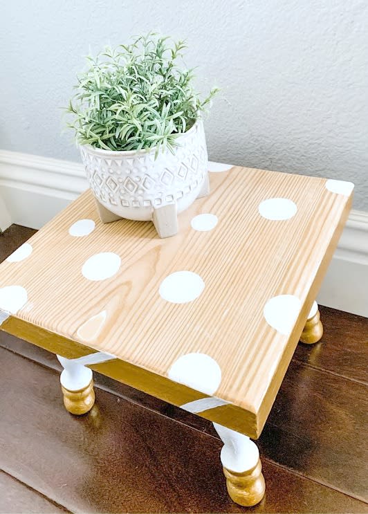 Gold Dipped Step Stool Makeover - My Uncommon Slice of Suburbia