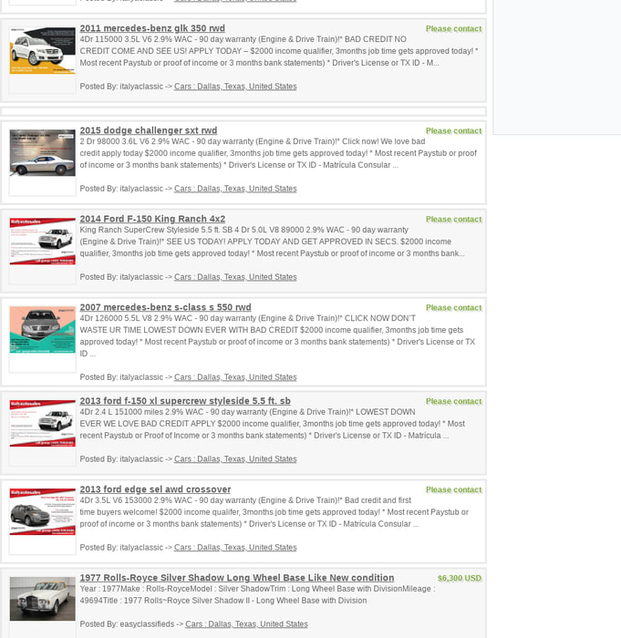 Cars Dallas classifieds. Buy and sell Cars today!