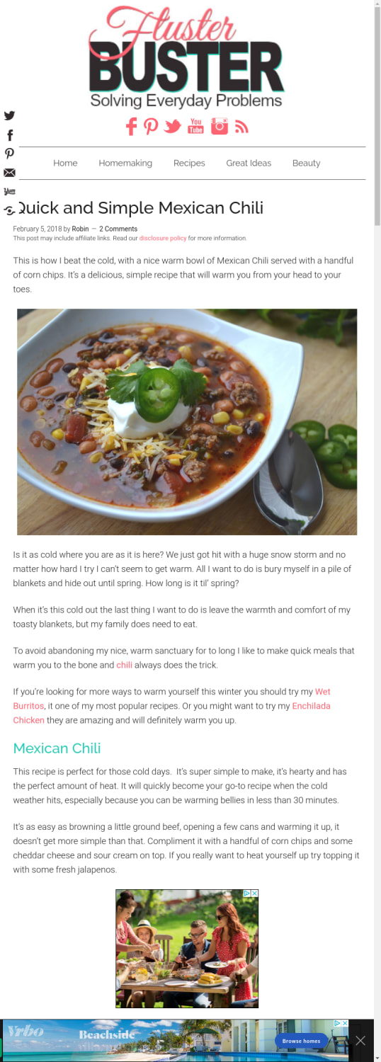 Quick and Simple Mexican Chili