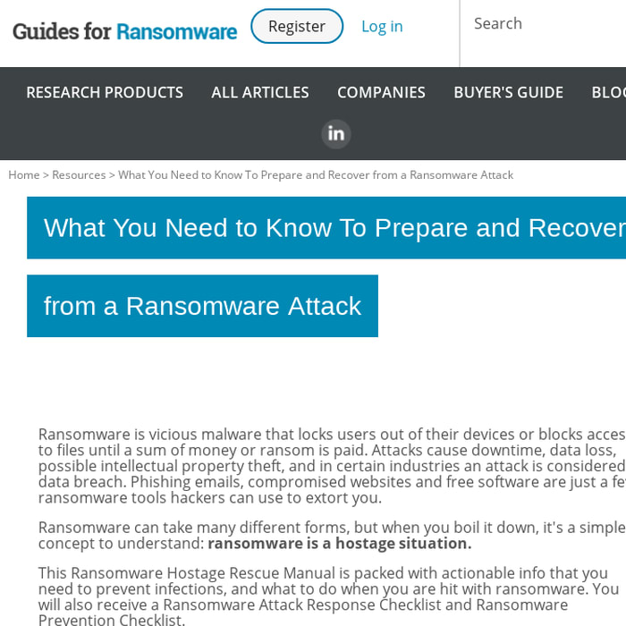 What You Need to Know To Prepare and Recover from a Ransomware Attack - Resource Details