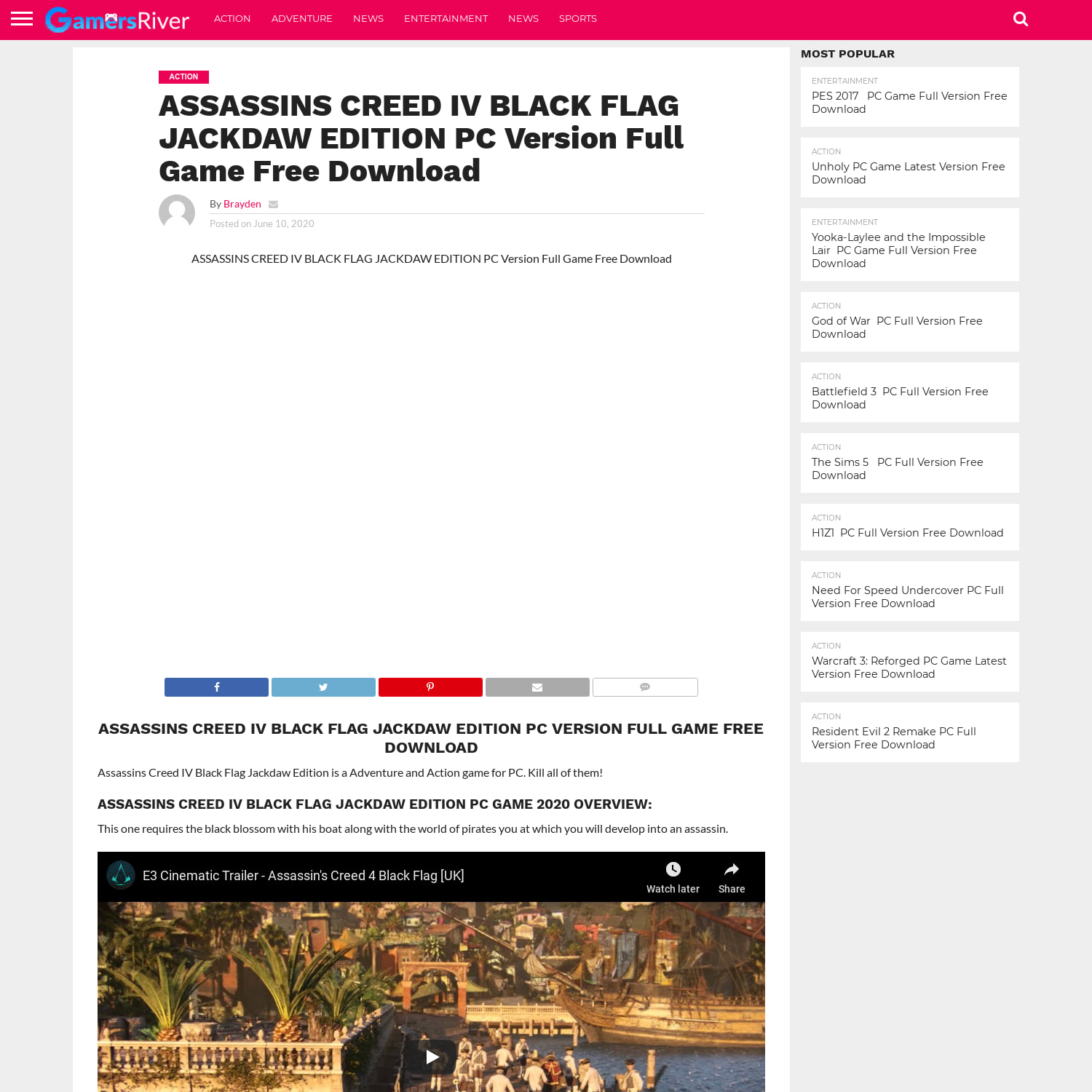 ASSASSINS CREED IV BLACK FLAG JACKDAW EDITION PC Version Full Game Free Download