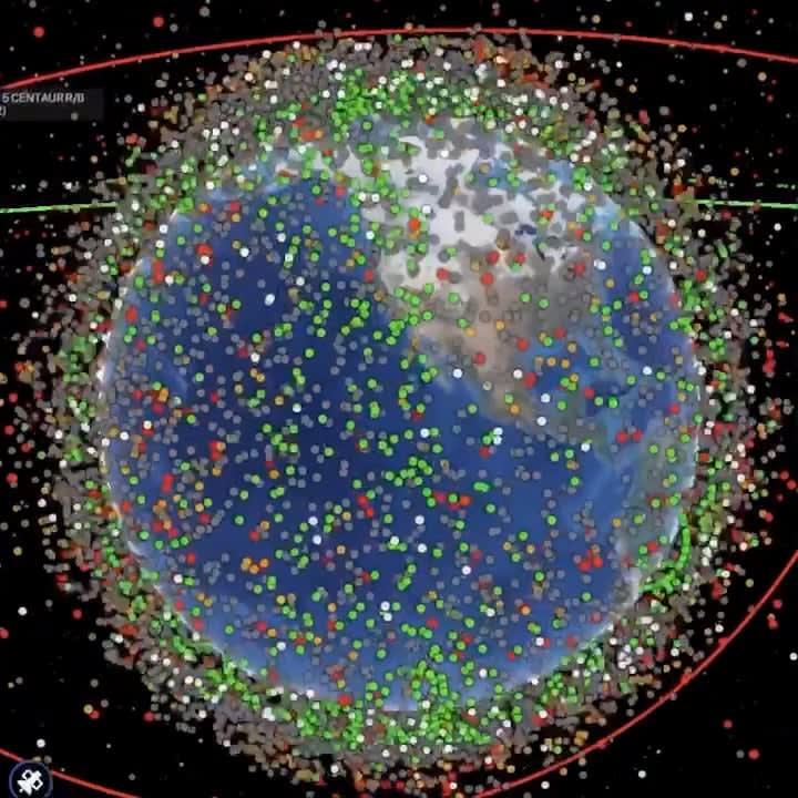 Visualization of all publicly registered satellites in orbit.