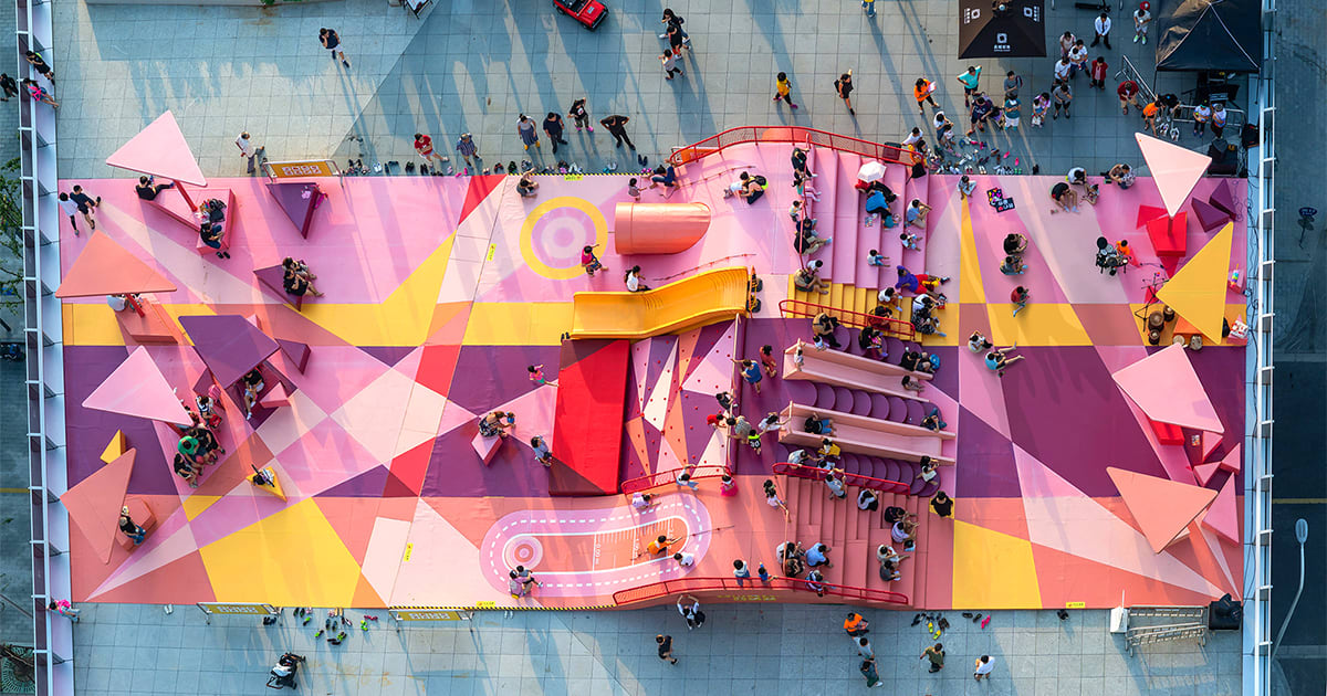 Lively Interventions by 100 Architects Transform Urban Spaces into Vibrant Playgrounds