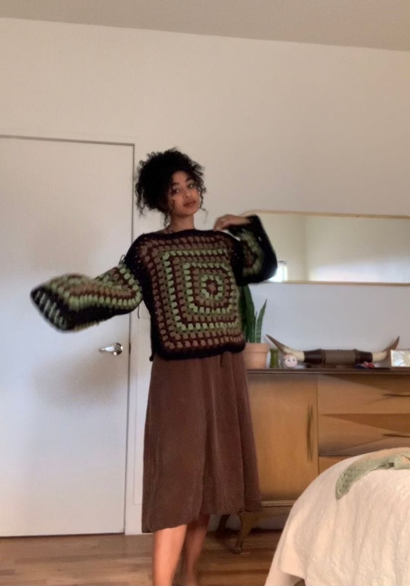 Just finished my first sweater (still have to weave some ends back in ...