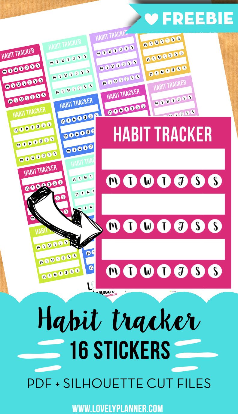 {Freebie} Habit tracker stickers for your planner