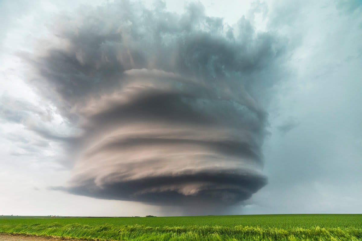 See ominous supercell stormclouds as they barrel across the U.S. These storms can unleash hail, lighting and—most notoriously—tornadoes: