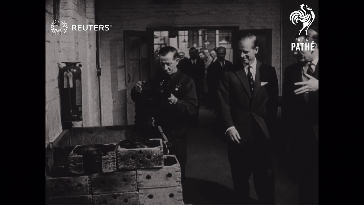 LONDON: :Duke at radar factory (1957)