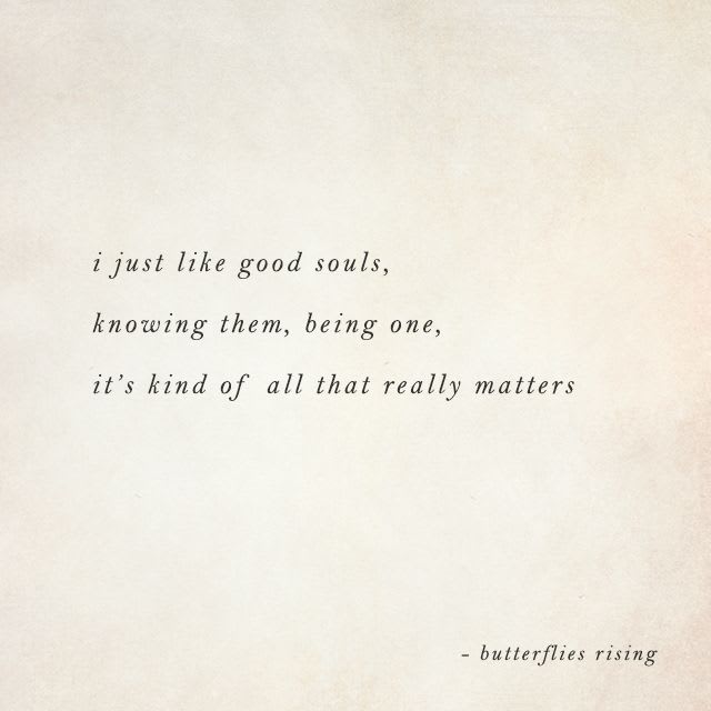 i just like good souls, knowing them, being one, it’s kind of all that really matters – butterflies rising | Words quotes, Soul quotes, Inspirational words