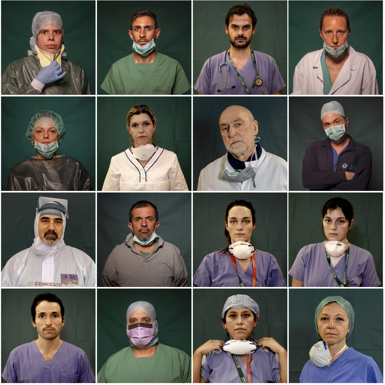 AP PHOTOS: Italy's front-line medical heroes, in portraits