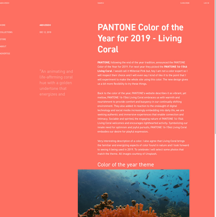 PANTONE Color of the Year for 2019 - Living Coral