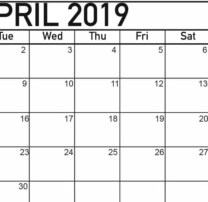 April 2019 Printable Calendars
