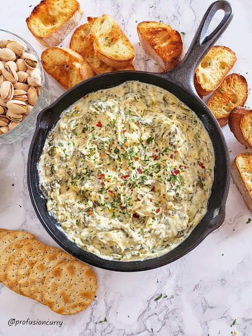 Spinach Artichoke Cheesy Dip - Instantpot and Oven Instructions