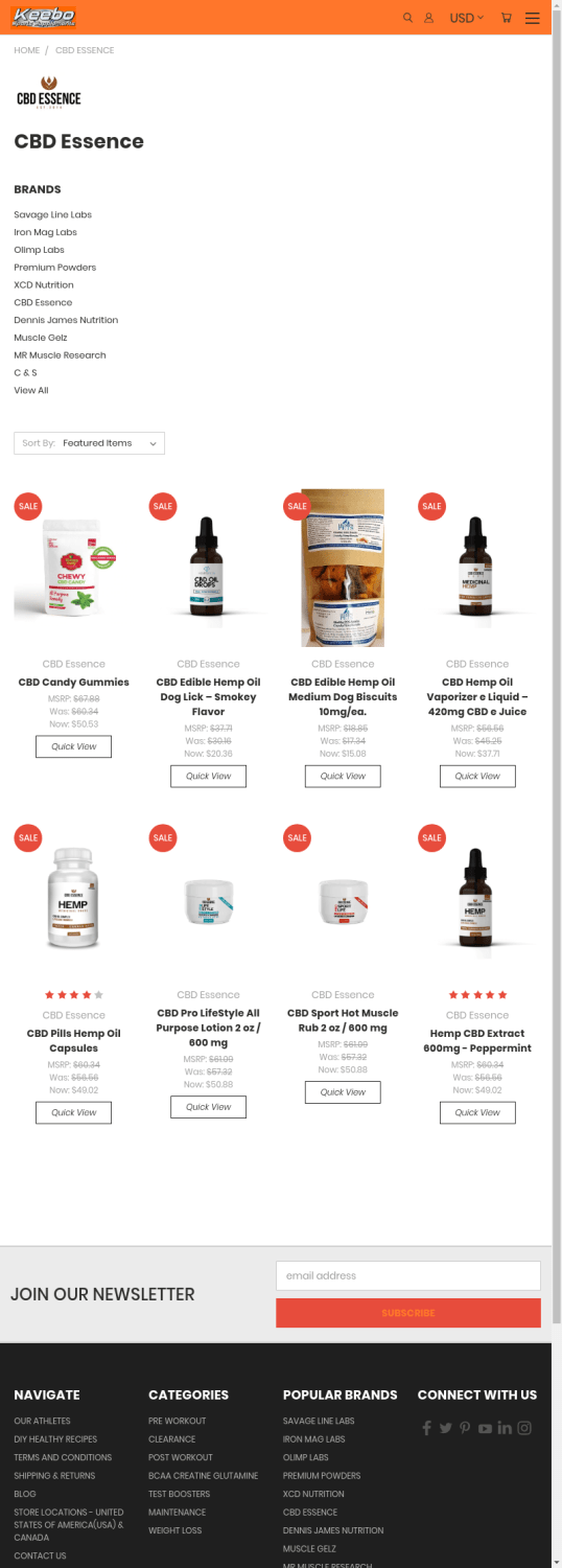 CBD Essence Products - Keebo Sports Supplements