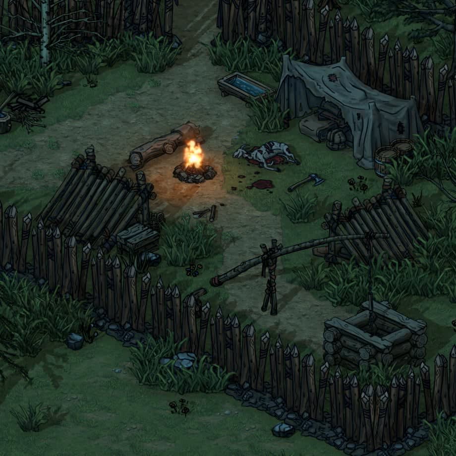 Started working on environmental effects and day & night cycle for our turn-based RPG called Tribal