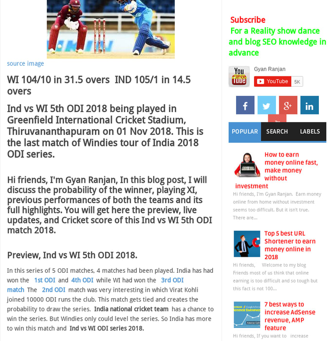 India vs West Indies, 5th ODI 2018, India won the ODI series by 3-1