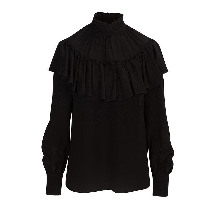 Suri silk silhouette black blouse