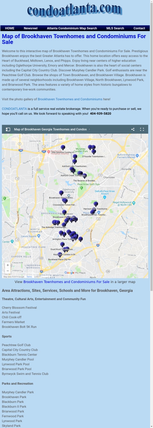 Map of Brookhaven Townhomes and Condominiums
