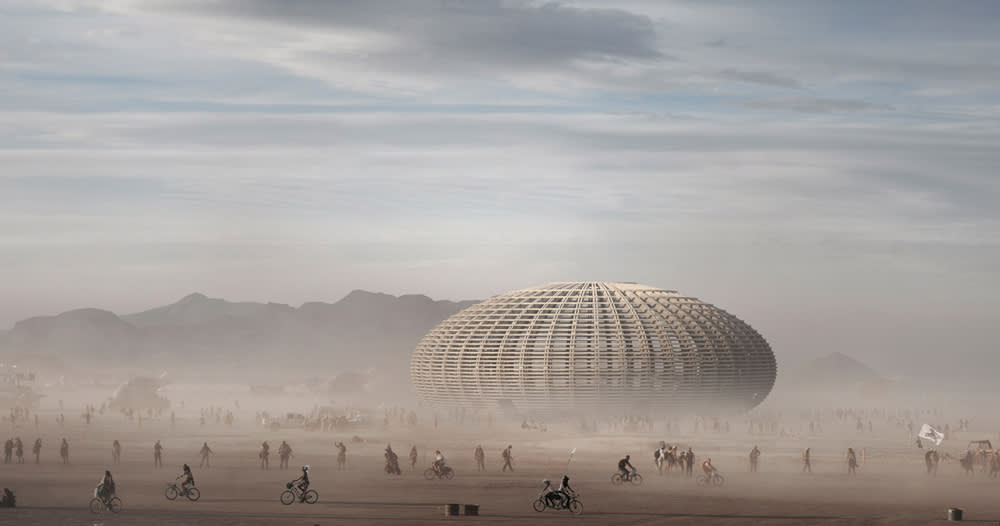 FR-EE and planet collective envision communal living in burning man with the holon temple
