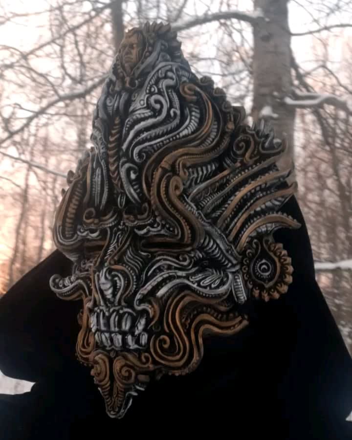 Mask I designed in zbrush and 3d printed/painted :)