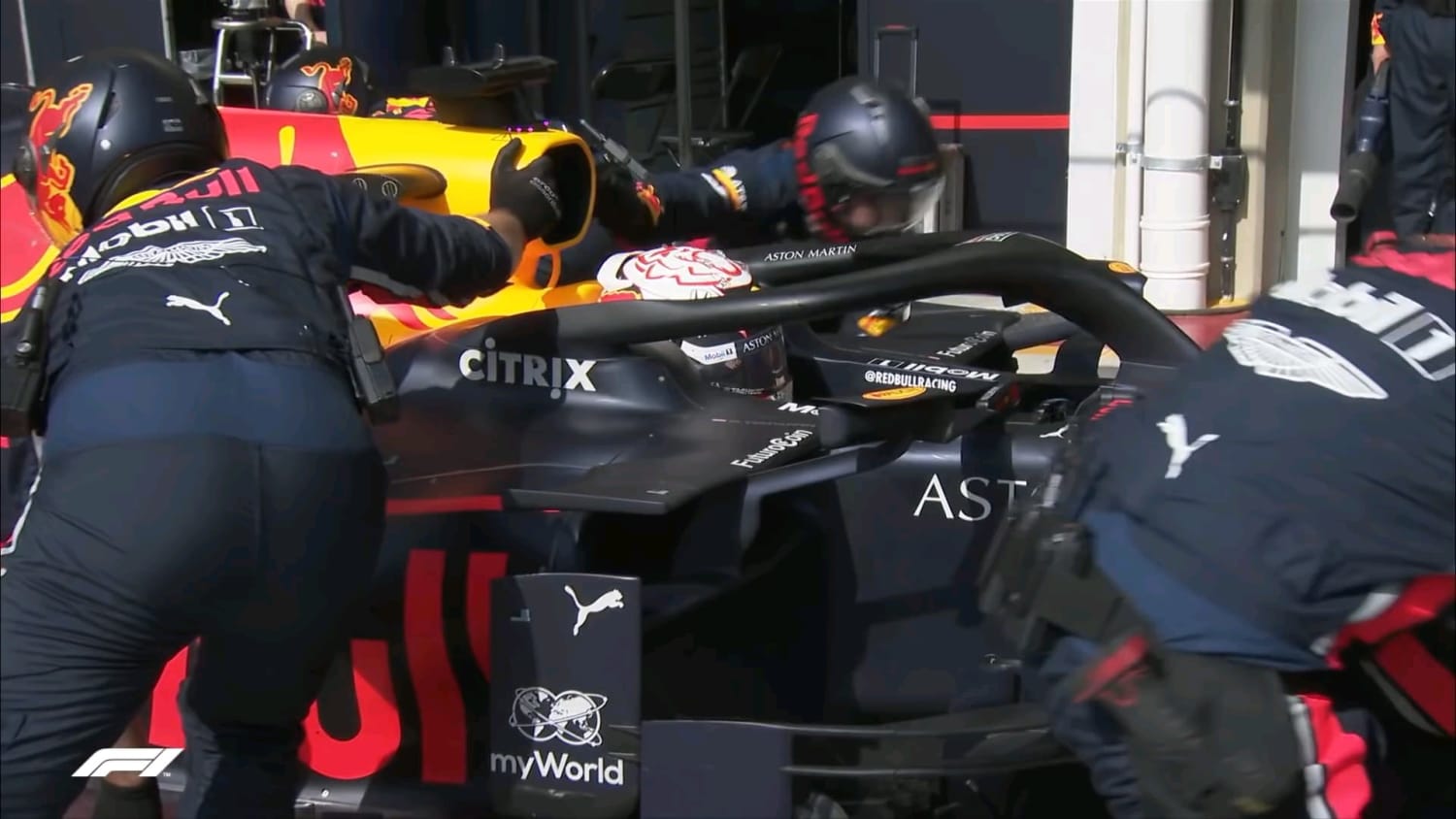The fastest pit stop in Formula 1 history, performed by Red Bull in 1.82 seconds.