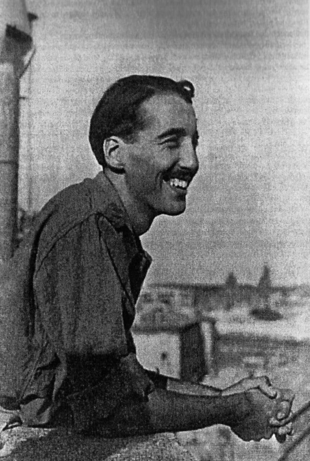 Flying Officer Cristopher F. C. Lee in Vatican City, 1944, soon after the Liberation of Rome, destined to have great acting career starting three years later
