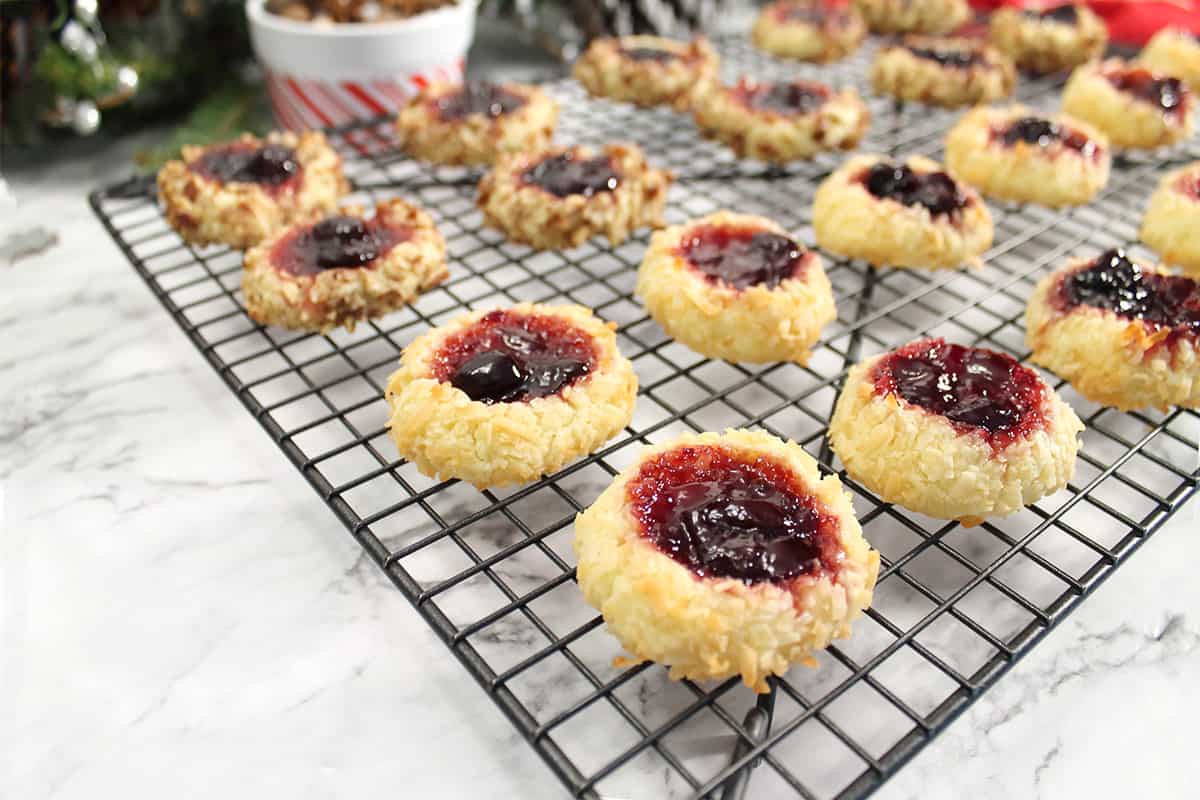 Cherry Jam Thumbprint Cookies with Nuts