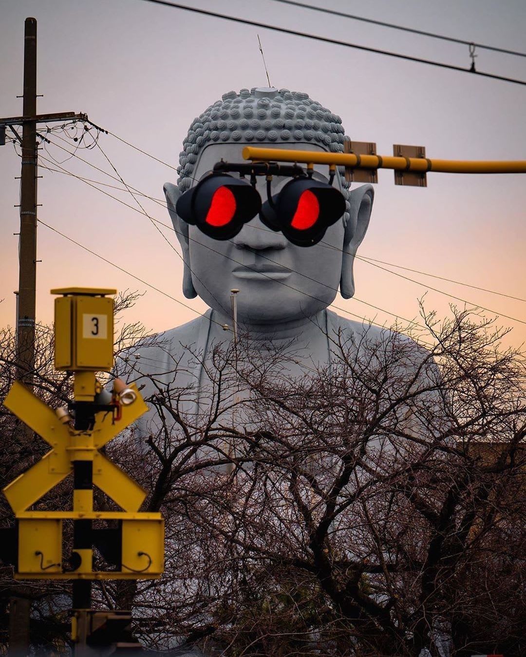 Buddha looks good in shades. 📸: Hisa (@ag.lr.88) h/t: Colossal (@colossal) 🕶 #photography #photographylovers #photographysouls #photograph… | Aichi, Japan, Buddha