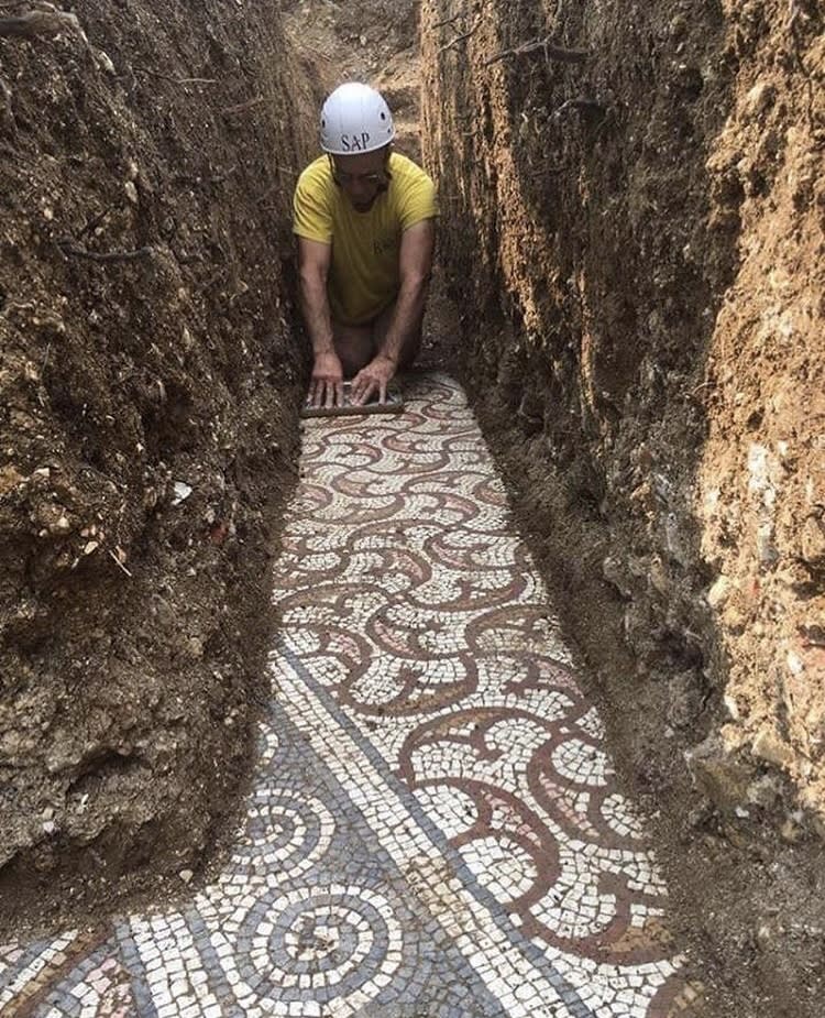 Roman mosaic floor discovered near Verona, Italy.