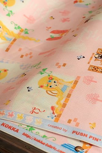 Japanese Fabric Kokka Cotton - Little Girl (pink)