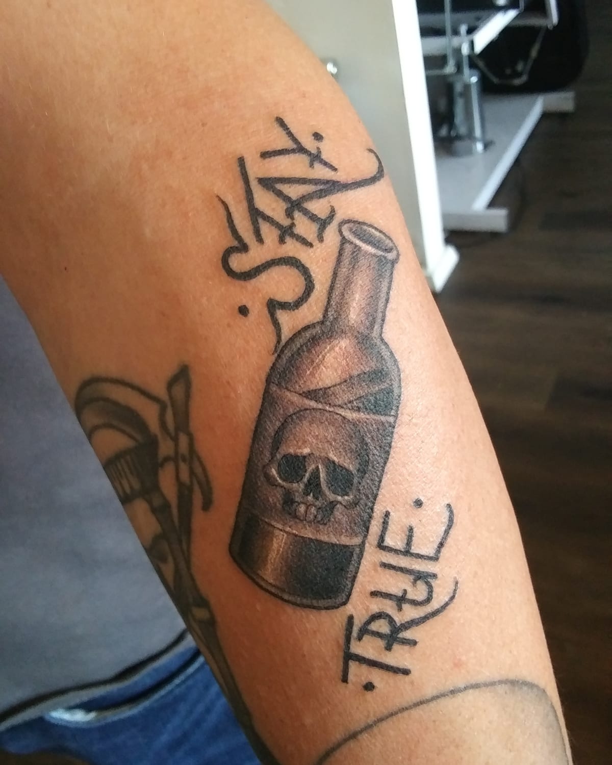 I'll have 3 years sober Match 11th 2021! By Sammy at Grape Ape Tattoo in Tucson AZ.