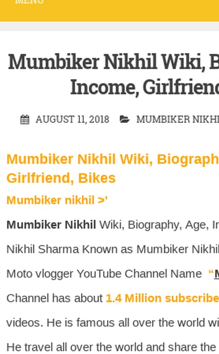 Mumbiker Nikhil Wiki, Biography, Age, Income, Girlfriend, Bikes
