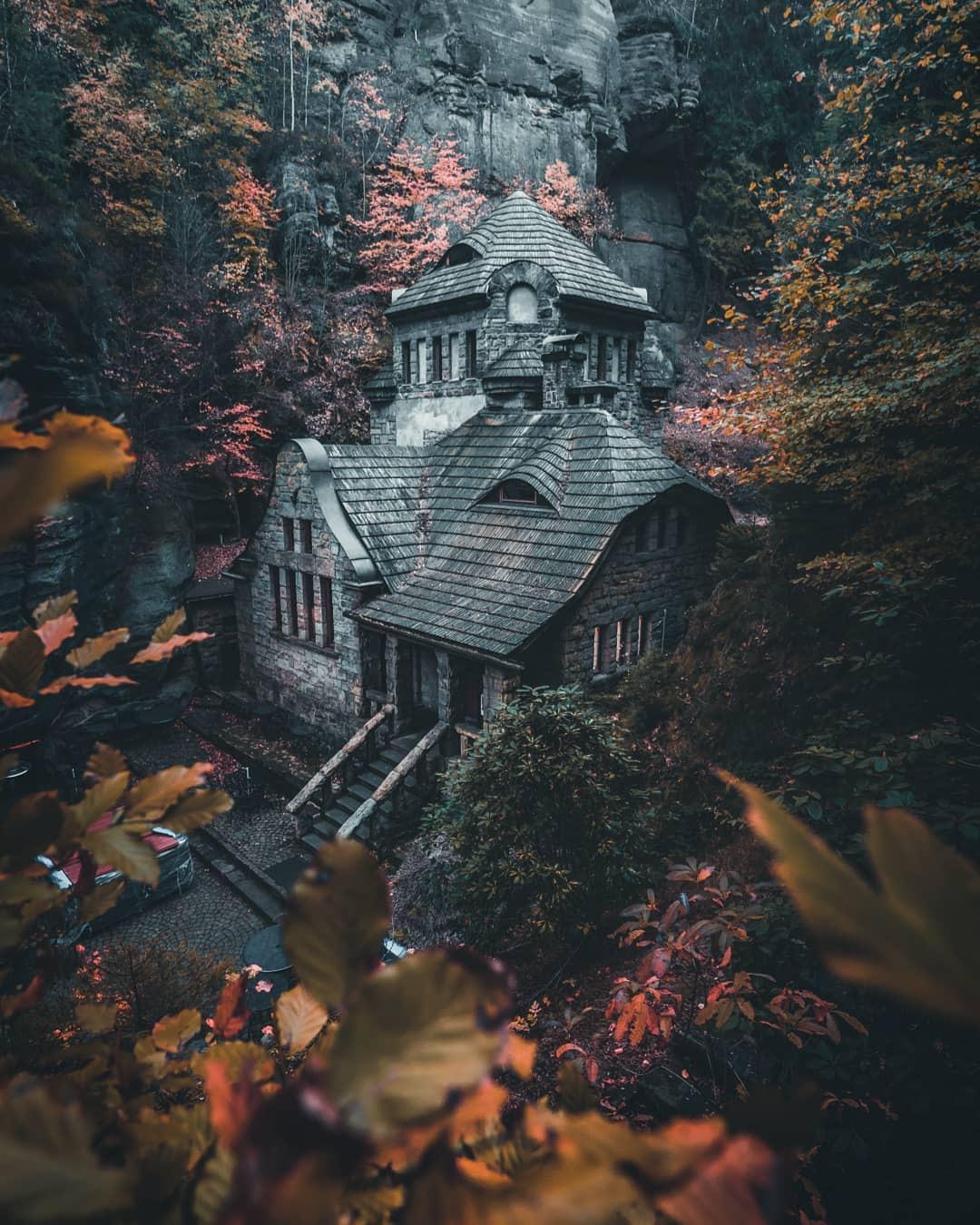 A foreboding cabin in the Czech Republic