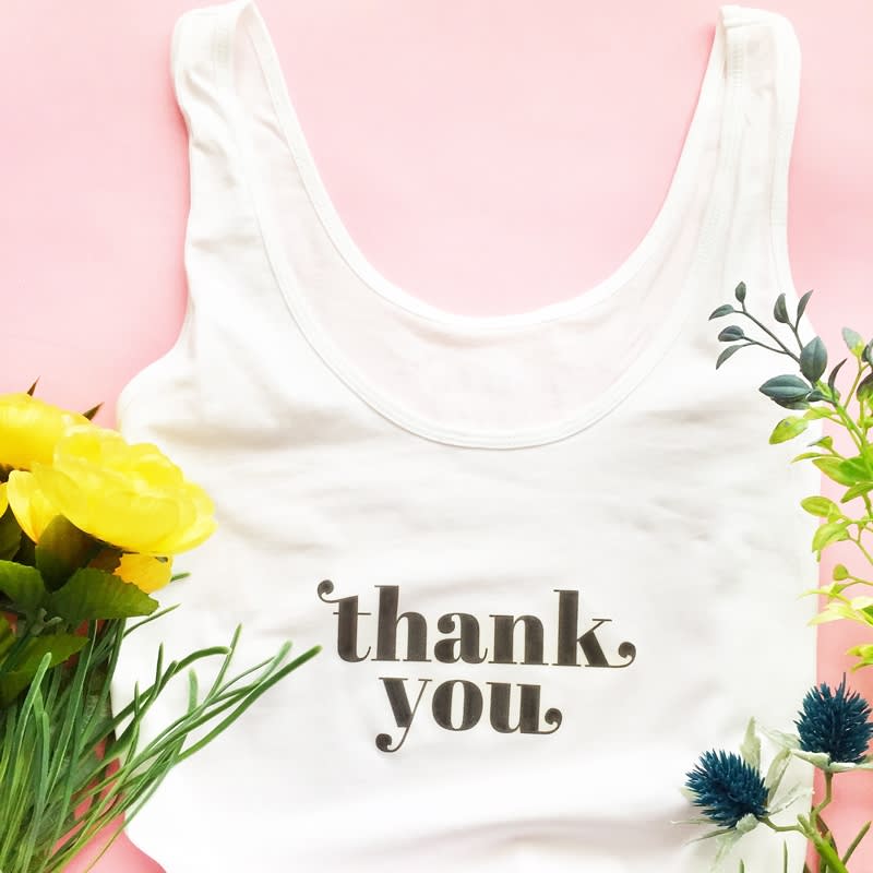 DIY Thank You Iron On Transfer For T-Shirts And Gift Bags