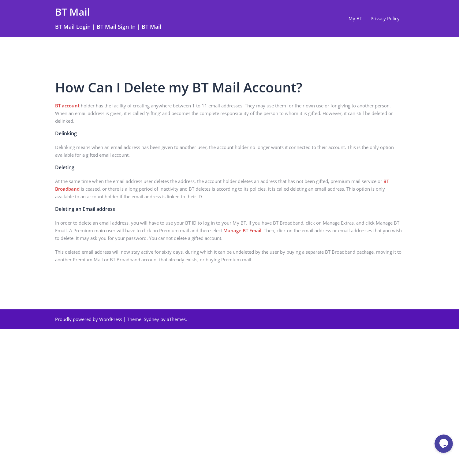 How Can I Delete my BT Mail Account? — BT Mail