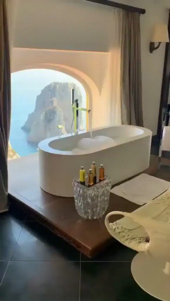 A bathroom view in Capri, Italy.