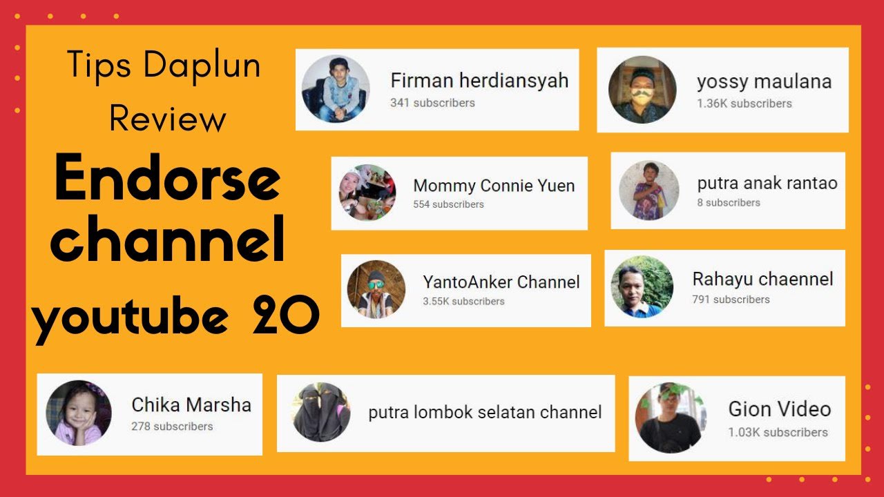 endorse channel youtube 20 [daplun review]