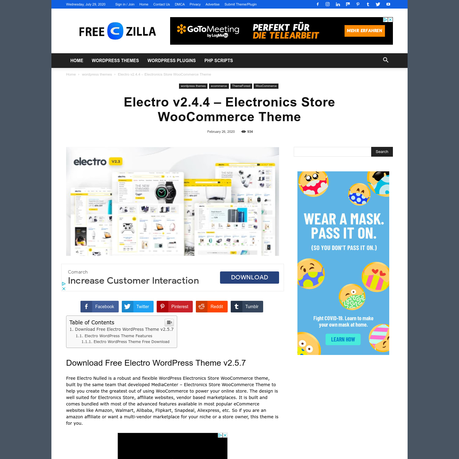 Download Free Electro v2.4.4 Nulled - Electronics Store WooCommerce Theme