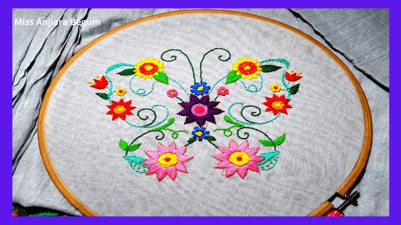 Cute Butterfly Hand Embroidery for Beginners step by step tutorial,Secrets of Embroidery-28, #Miss_A