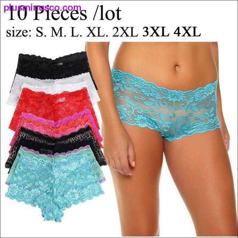 10 pcs/pack Sexy, Transparent, Lace Panties at PlusMinusCo.com