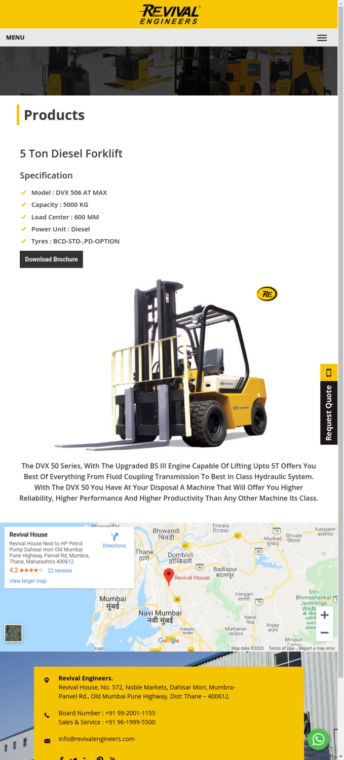 Voltas 5 Ton Diesel Forklift For Sale, Price