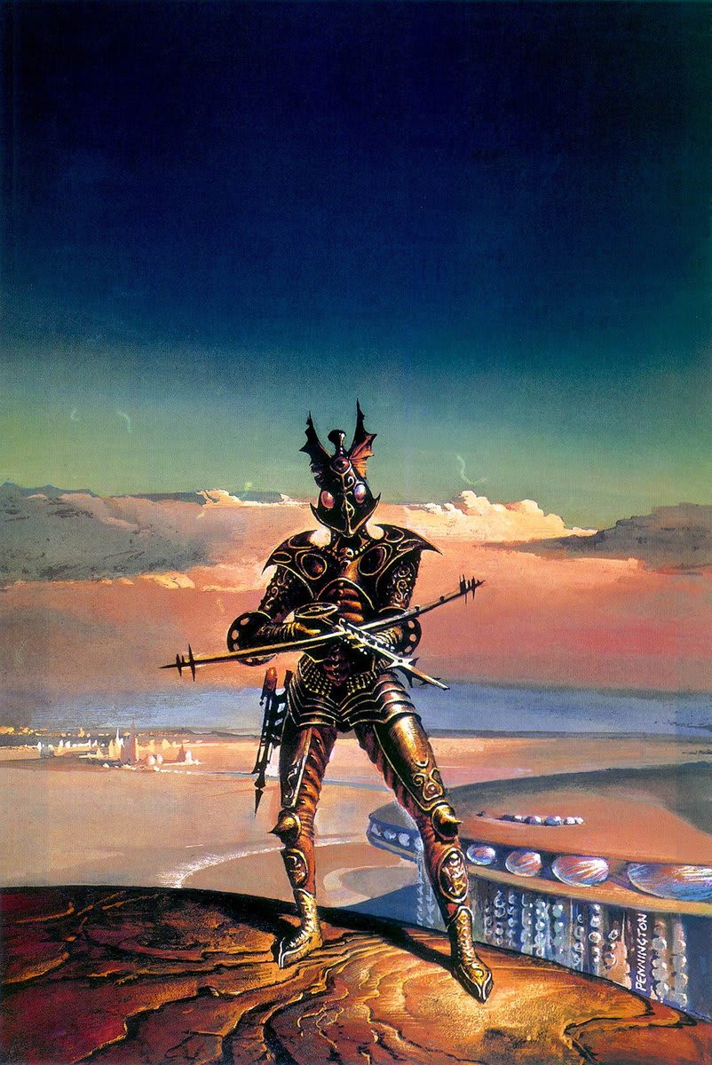 Bruce Pennington's cover art for Beyond This Horizon, by Robert A. Heinlein. (Panther Books, 1974).