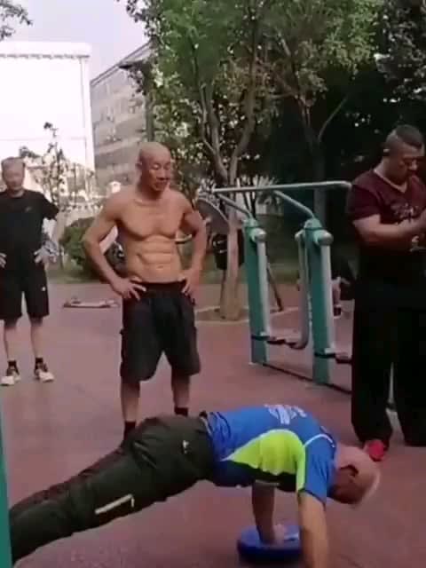 Chinese elders in fitness parks