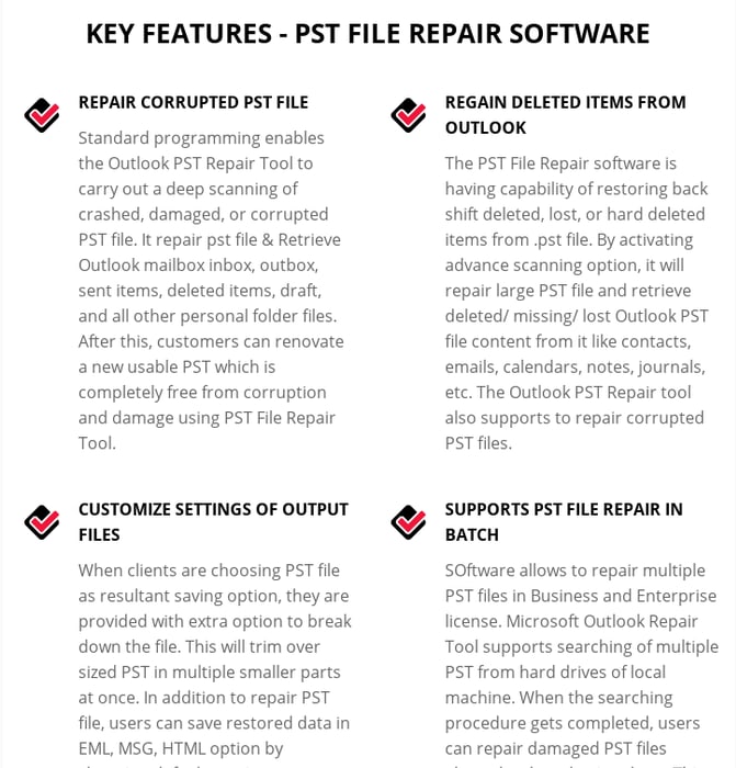 Outlook PST Repair Software to Recover Corrupt / Damaged PST Files