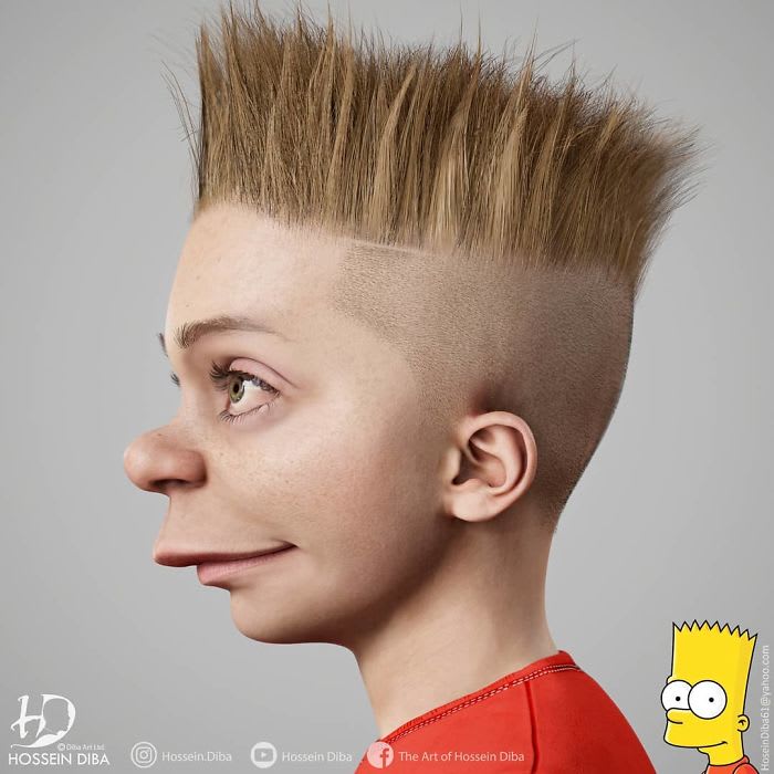 Realistic Simpsons Characters By Hossein Diba