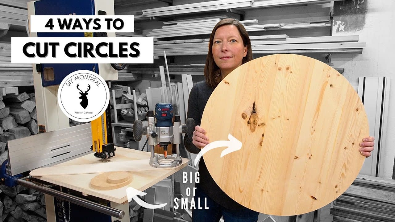 In this video, I go through 4 DIY circle jigs you can make and use to cut circles in wood