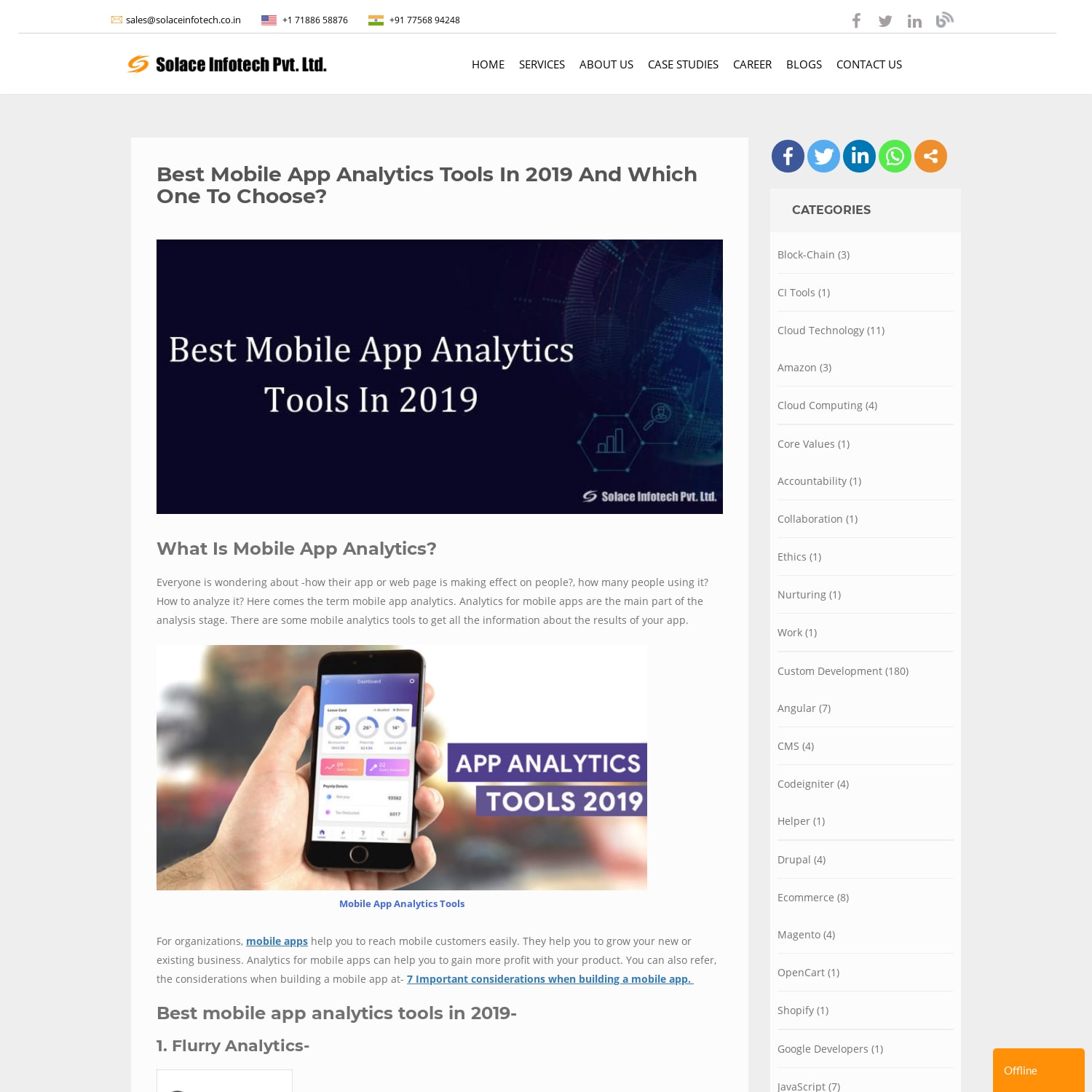 Best Mobile App Analytics Tools In 2019 And Which One To Choose? - Solace Infotech Pvt Ltd