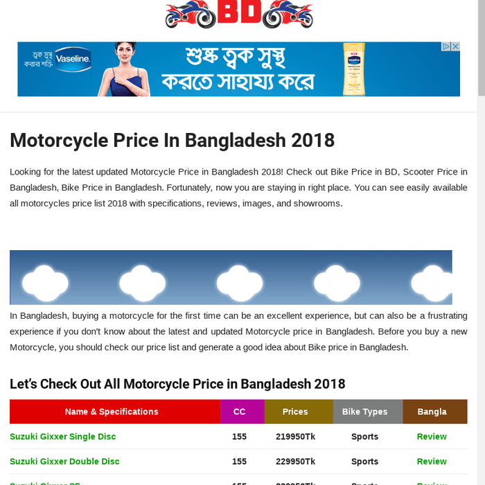 Motorcycle Price in Bangladesh 2018, Bike Price in BD