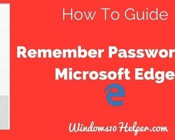 Remember Passwords In Microsoft Edge Browser?