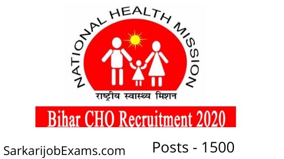 Bihar, State Health Society, CHO Online Form 2020