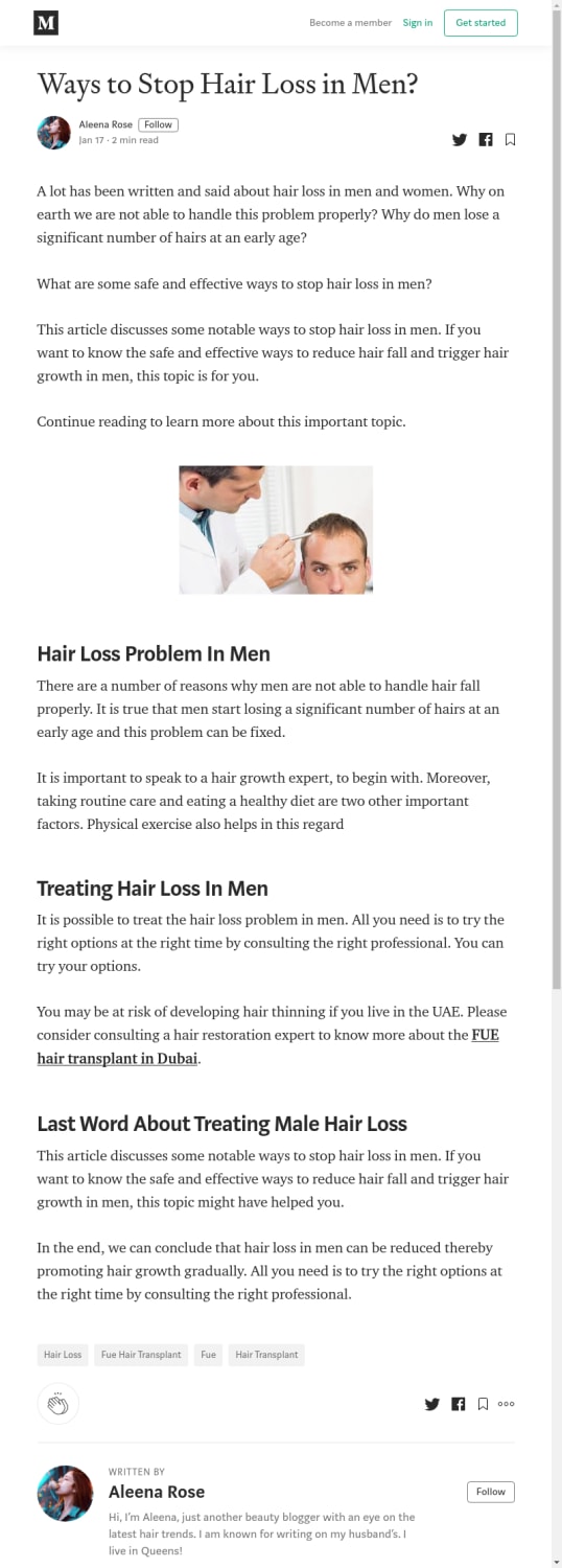 Ways to Stop Hair Loss in Men?
